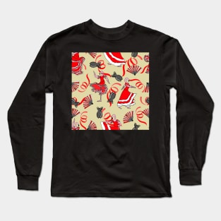 flamenco dancing flamingos Long Sleeve T-Shirt